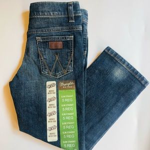 Wrangler Kids Jeans Slim Straight Size 5 Reg